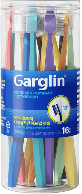 Garglin 標準小巧牙刷 隨機出貨, 16個, 1入