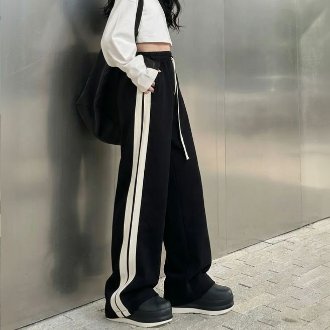 리틀크루 주니어 아동용 사이드 투라인 스트릿 와이드 팬츠