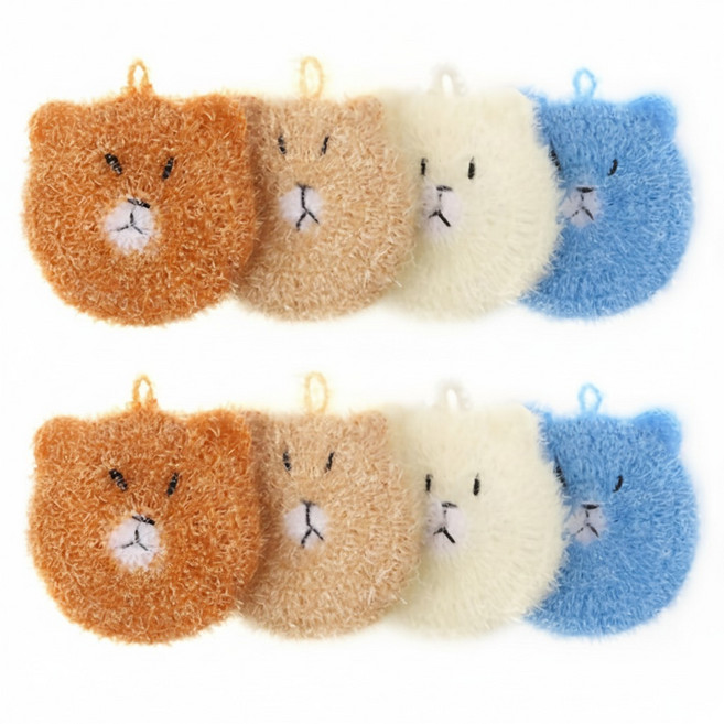 EYN Story IWAYN 泡沫王 雙層小熊菜瓜布 4種款式, 1組, 8個