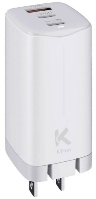 KTnet 廣鐸 UP65 GAN氮化鎵1A2C充電器 PD65W 35 x 32 x 65mm 109g, 白色, 1個