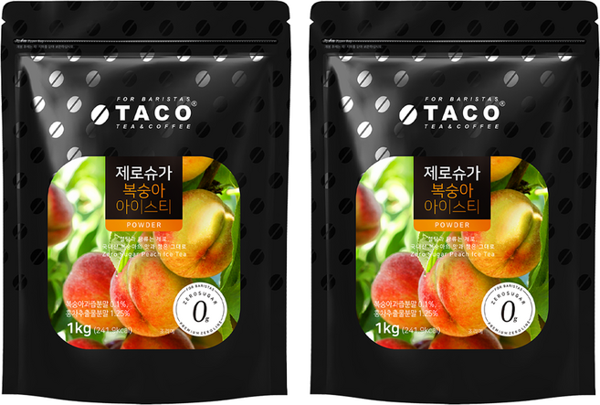 타코 제로슈가 복숭아 아이스티, 1kg, 2개