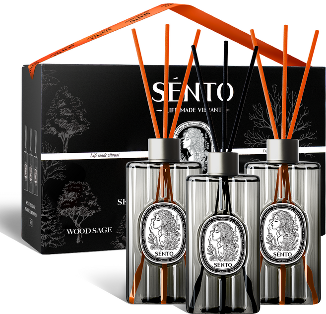 센토 인텐스 프리미엄 대용량 디퓨저 550ml x 3p 선물세트, 1세트, 우드 세이지