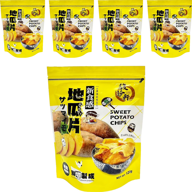馥珍軒 新食感地瓜片, 120g, 5包