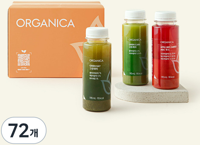 올가니카 2Days 클렌즈 탑 주스, 190ml, 72개