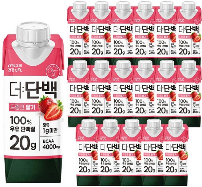 더단백 드링크 딸기, 250ml, 18개