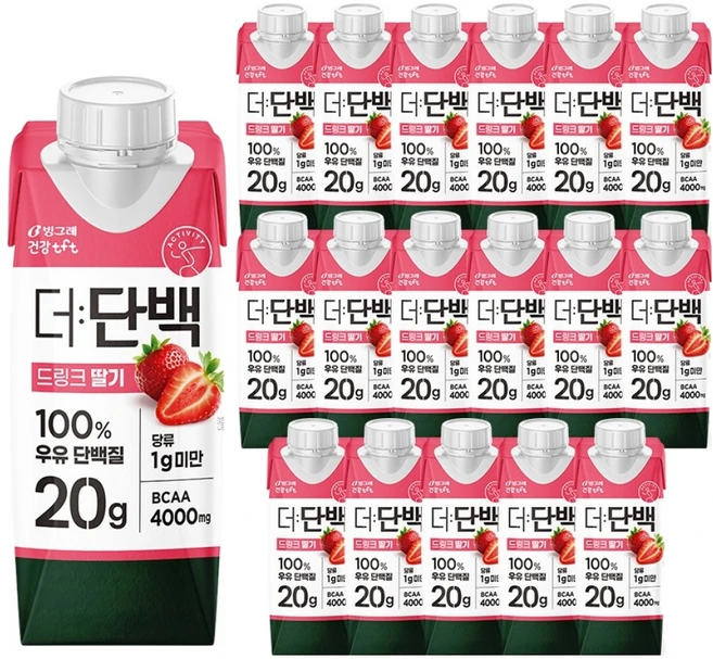 더단백 드링크 딸기, 250ml, 18개 - 쿠팡
