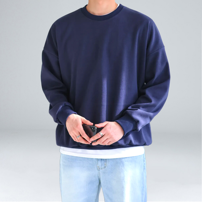 EV CLOSET 李滉FNC 男款大尺碼素色寬鬆版型大學T 6074-1