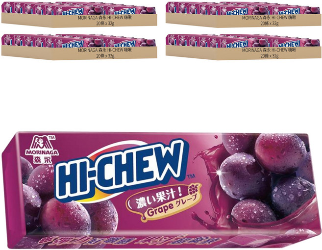 MORINAGA 森永 HI-CHEW 嗨啾 葡萄口味軟糖, 32g, 80條