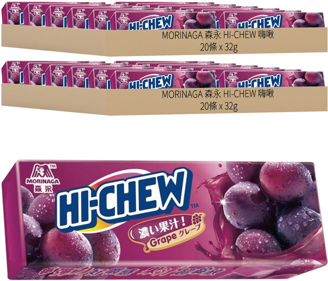MORINAGA 森永 HI-CHEW 嗨啾 葡萄口味軟糖, 32g, 40條