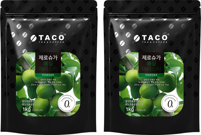 타코 제로슈가 매실 아이스티 분말, 18g, 2개