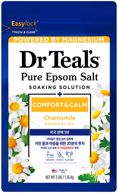 닥터틸즈 퓨어 엡섬솔트 소킹 솔루션 위드 캐모마일, 1개, 1.36kg