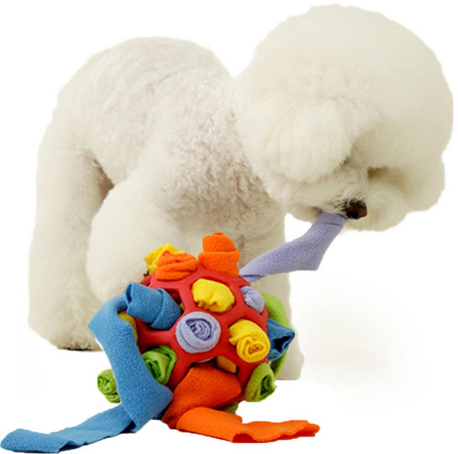 붐붐포 강아지 고슴도치 노즈워크 볼 장난감, 혼합색상, 1개