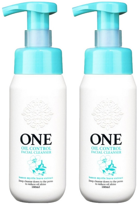 美琪 ONE 全面淨化洗顏慕斯 控油, 2瓶, 180ml