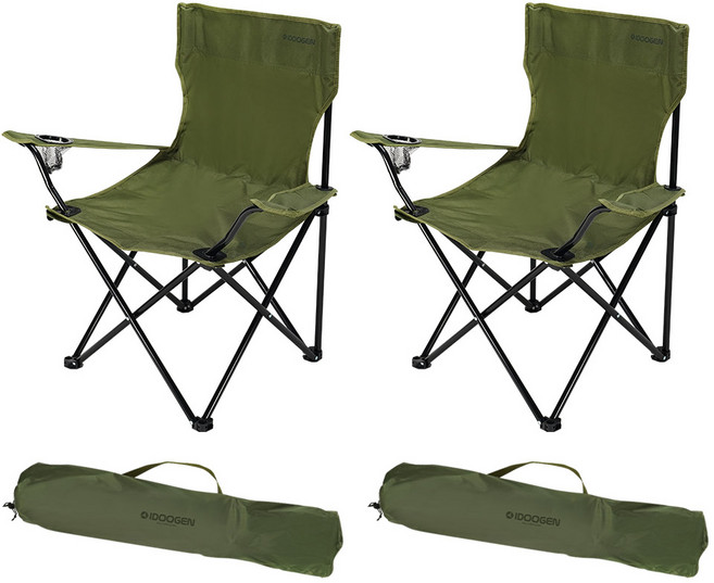 아이두젠 벌크 캠핑 암체어 + 보관가방, 카키, 2세트