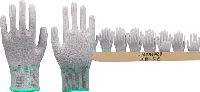 JIAHON 嘉鴻牌 碳纖維手套芯/合手型棉紗加碳纖維絲手套 M, 10套, 灰色