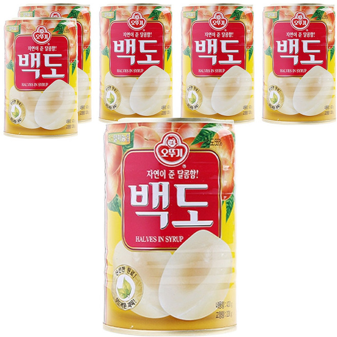 OTOKI 不倒翁 白桃罐頭, 400g, 6罐