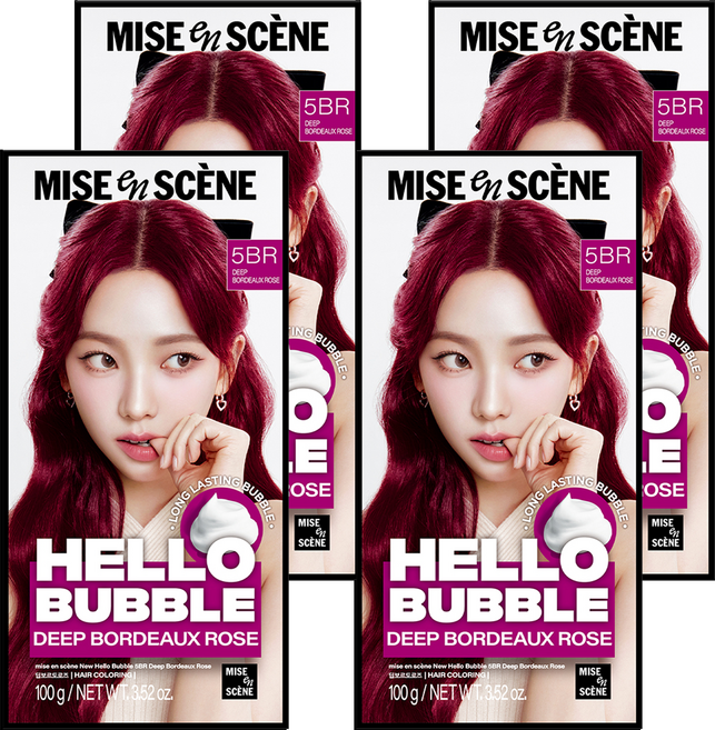 mise en scene 魅尚萱 Hello Bubble 染髮劑, 5BR深波爾多玫瑰色, 4個