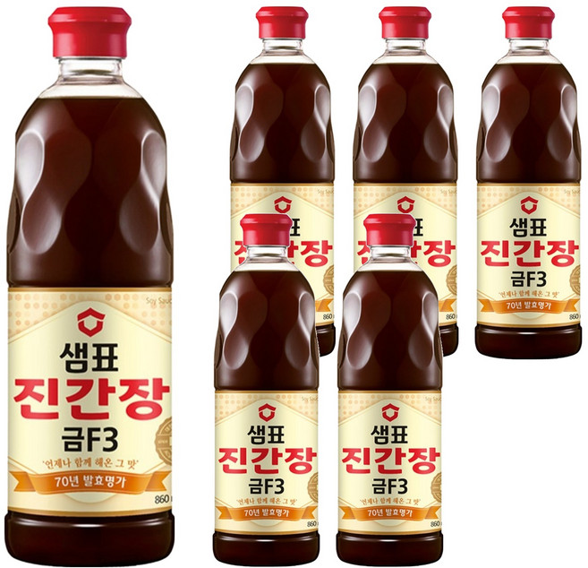 샘표 진간장 금F3, 860ml, 6개