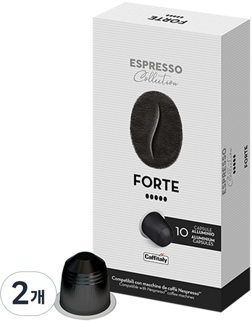 카피탈리 포르테 네스프레소 호환 캡슐 커피, 5.5g, 10개입, 2개