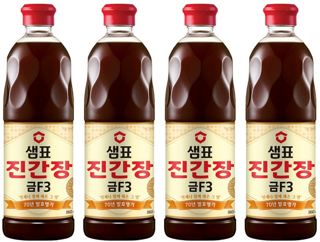 샘표 진간장 금F3, 860ml, 4개