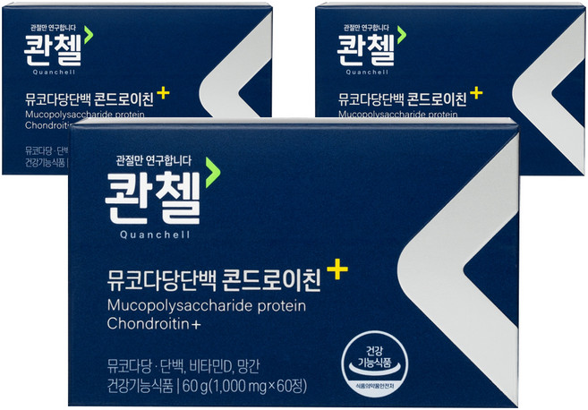 콴첼 뮤코다당단백 콘드로이친 플러스, 60정, 3개