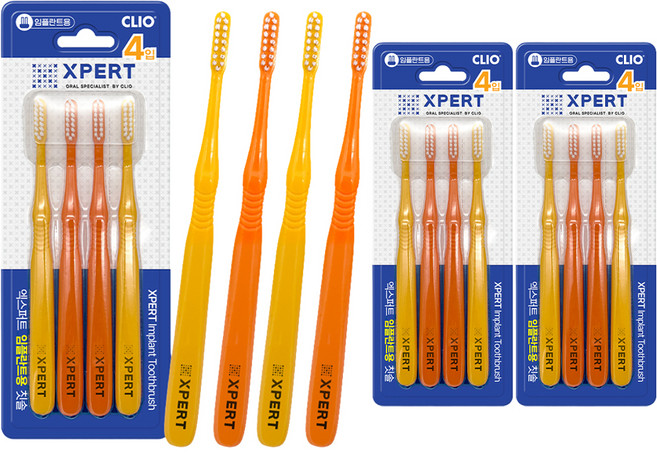 XPERT 임플란트용 칫솔, 4개입, 3세트