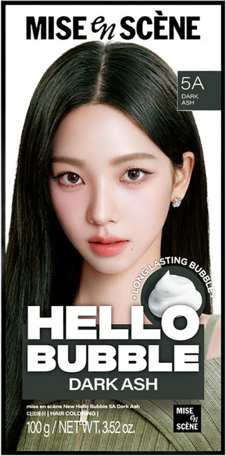 mise en scene 魅尚萱 Hello Bubble泡沫染髮劑, 5A霧灰黑, 1盒