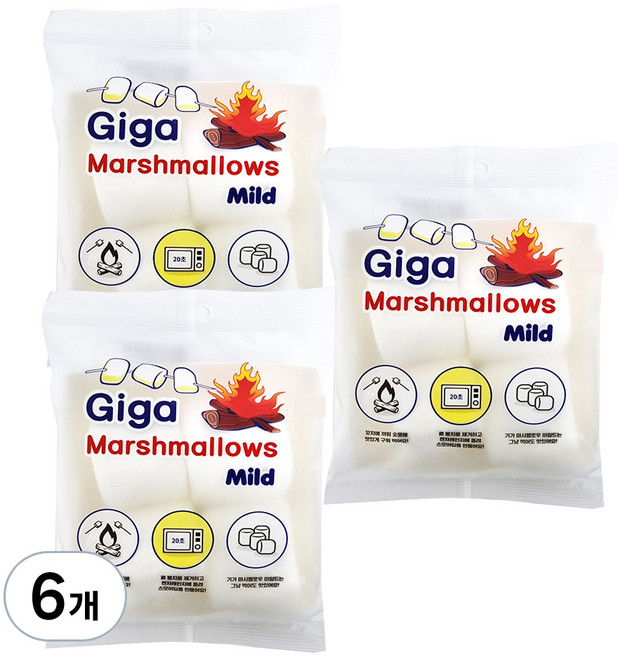 기가 마시멜로우 마일드, 90g, 6개