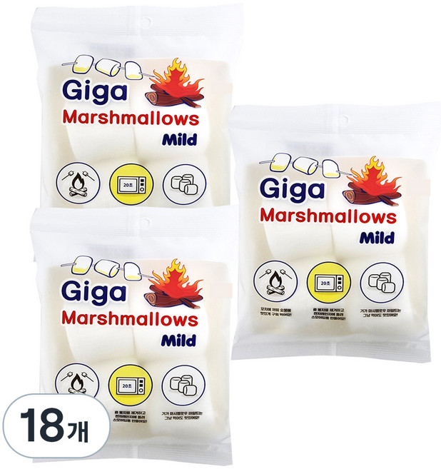 기가 마시멜로우 마일드, 90g, 18개