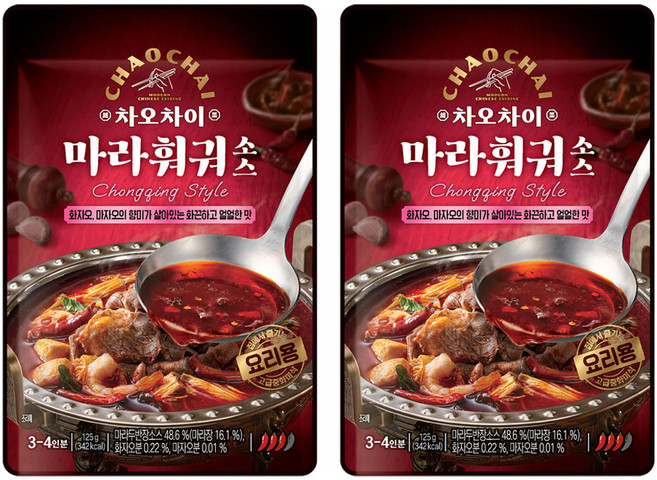 차오차이 마라 훠궈 소스, 125g, 2개