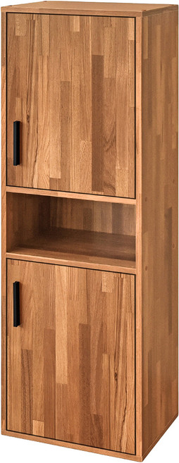 HOPMA 合馬家具 簡約二門造型櫃 G-M2D400PTK, 拼版柚木 棕色