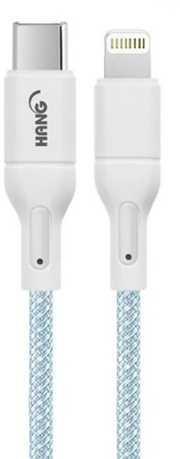 HANG R18 支援20W PD閃充 接口加固設計 高密度編織充電線 堅固耐用, 2m, 藍色, 1條