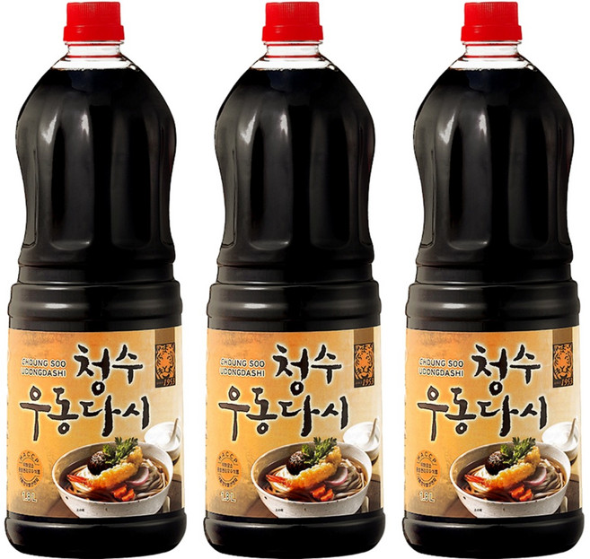 청수식품 우동다시 소스, 1.8L, 3개