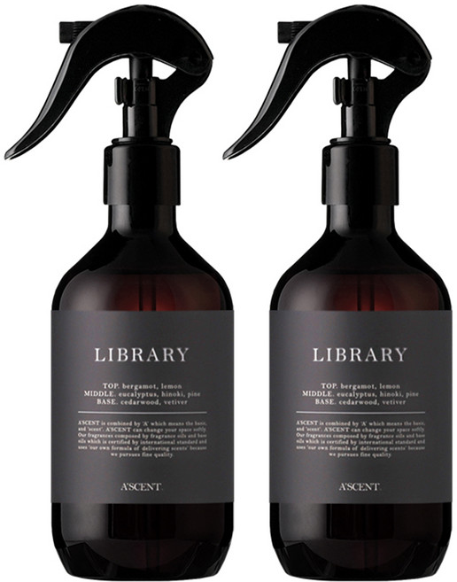 에이센트 드레스 퍼퓸 탈취제 라이브러리 본품, 2개, 250ml