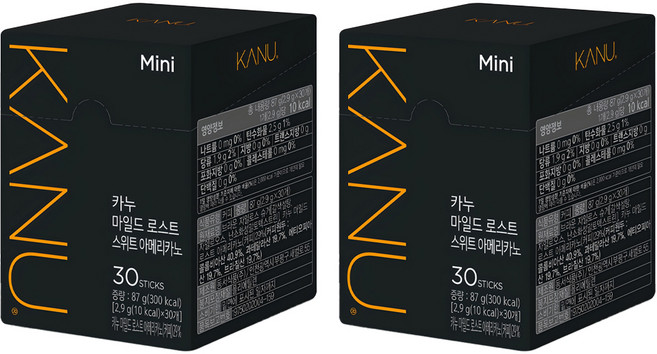 카누 마일드 로스트 스위트 아메리카노 미니 원두커피믹스, 2.9g, 30개입, 2개