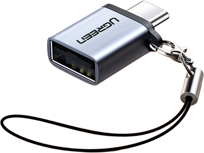 UGREEN 綠聯 Type-C 3.1轉USB3.0轉接頭 5Gbps, Space Gray, 1個, 29mm