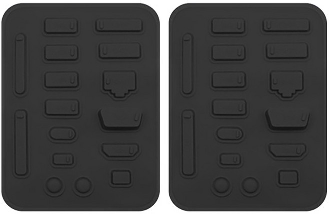 스타리움 노트북 각종 포트 실리콘 먼지 마개 보호캡, 블랙, 2개