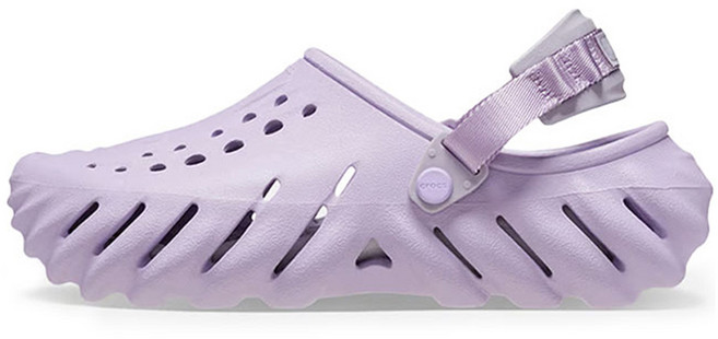 crocs 卡駱馳 ECHO CLOGS 涼鞋 207937, 薰衣草紫, 265