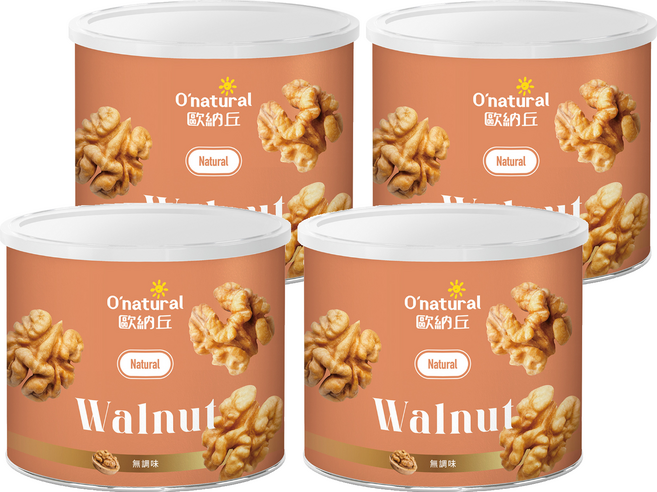 O'natural 歐納丘 純天然美國加州特級核桃, 150g, 4罐