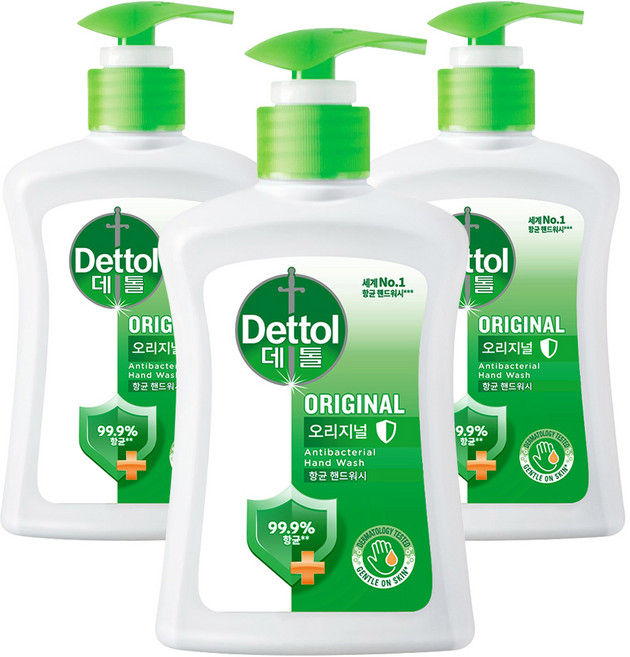 데톨 향균 핸드워시 오리지널, 250ml, 3개