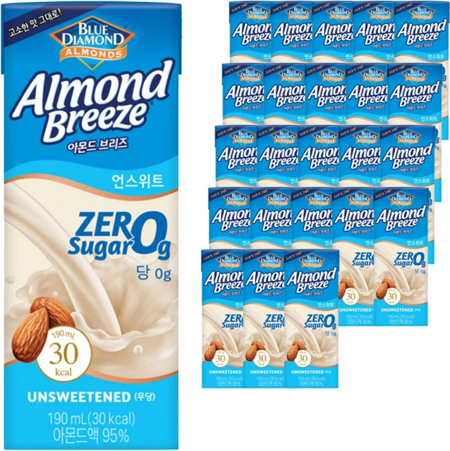 아몬드브리즈 언스위트, 190ml, 24개 - 쿠팡