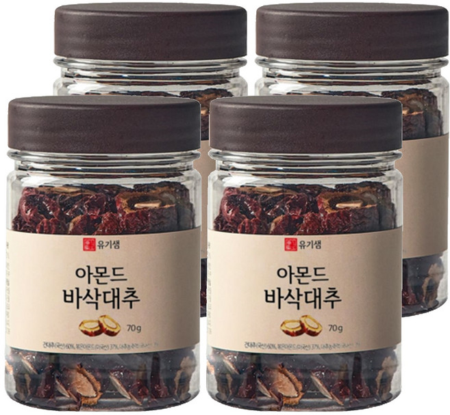 유기샘 아몬드 바삭대추, 70g, 4개