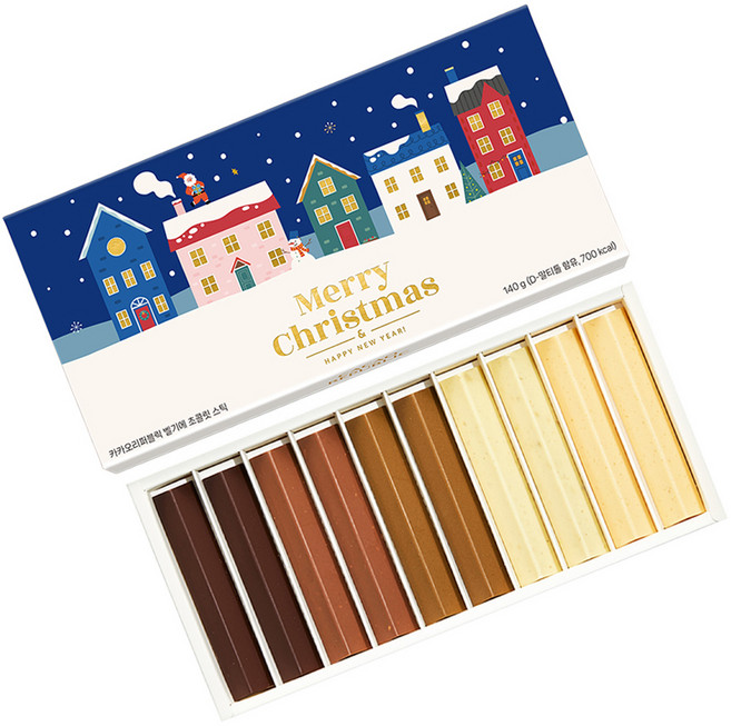 카카오리퍼블릭 크리스마스 에디션 수제 초콜릿 스틱 5종 x 2p 선물세트 140g, 1세트