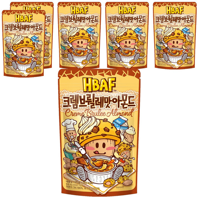 HBAF 杏仁果 焦糖布丁口味, 6包, 190g