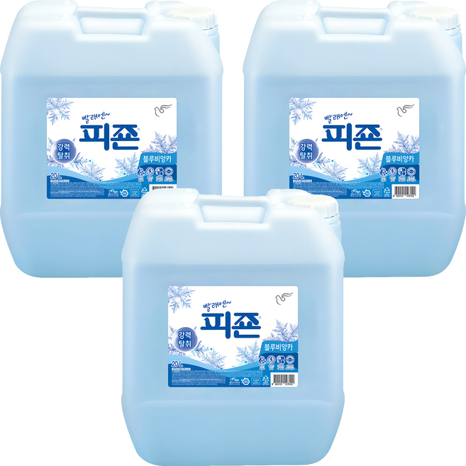 피죤 레귤러 섬유유연제 블루비앙카 본품, 20L, 3개