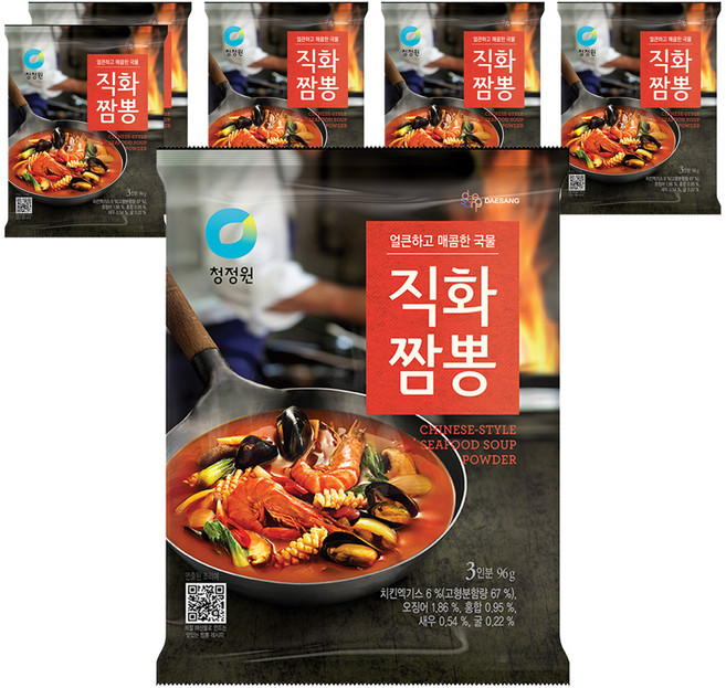 청정원 직화짬뽕 분말, 96g, 6개