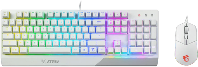 msi 微星 鍵盤滑鼠組 原廠保固, VIGOR GK30 COMBO, 白色
