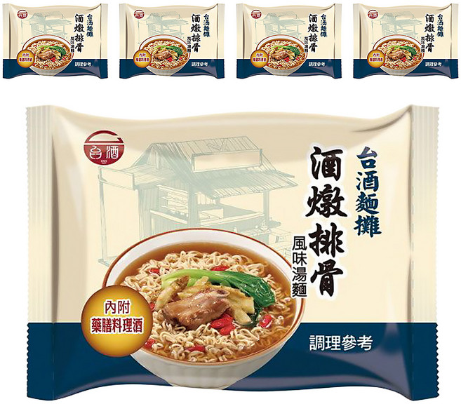 台酒 台酒麵攤 酒燉排骨風味湯麵, 5包