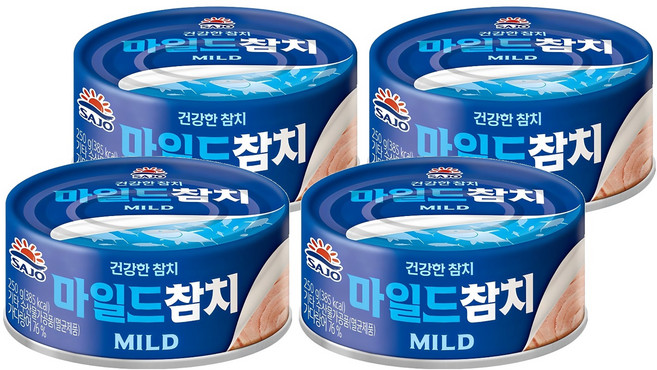 사조참치 마일드, 250g, 4개
