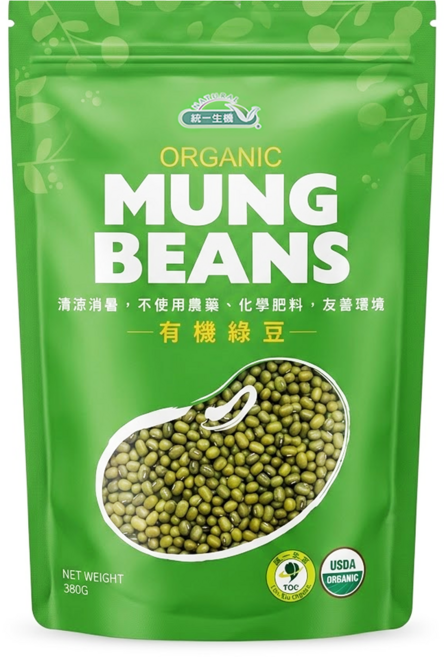統一生機 有機綠豆, 380g, 1包